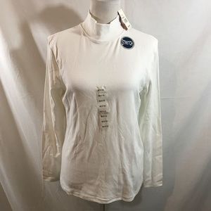 Northcrest white long sleeve mock - womens medium,